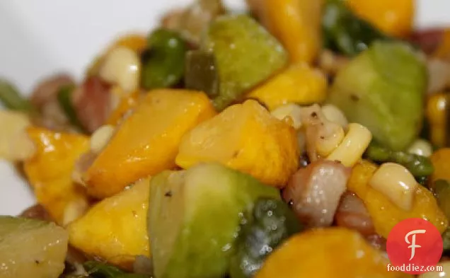 Succotash With Baby Squash, Fava Beans, Sweet Corn And Pancetta