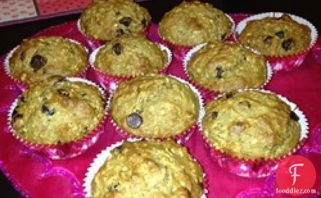 Healthy Banana Chocolate Chip Oat Muffins