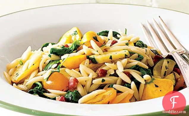 Pasta with Pancetta and Fresh Vegetables