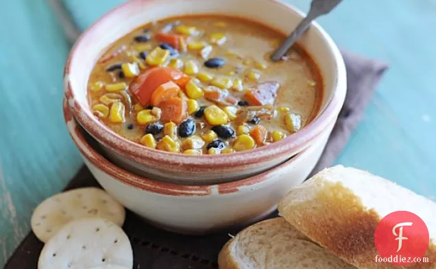 Roasted Corn And Black Bean Soup Recipe (adapted From Tabasco.com)