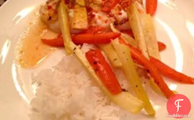 चिली-लाइम ड्रेसिंग के साथ ग्रिल्ड सी बास