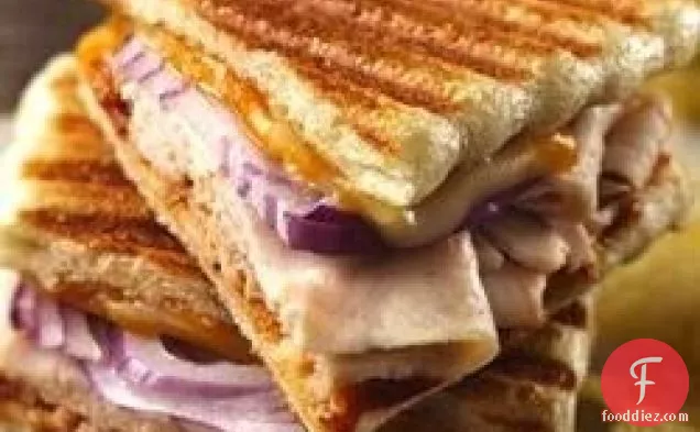 Barbecued Turkey and Cheese Panini