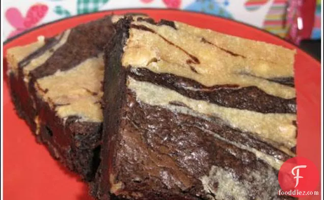 Chocolate Peanut Butter Cheesecake Marbled Brownies