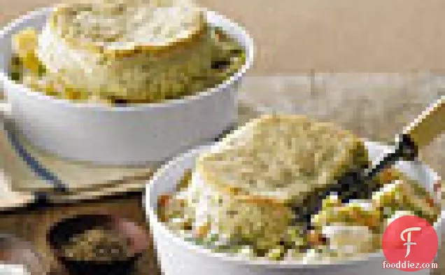 Cod Potpies with Dill Biscuit Crusts