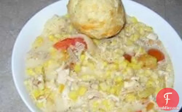 Creamy Chicken with Corn, Tarragon and Tomatoes