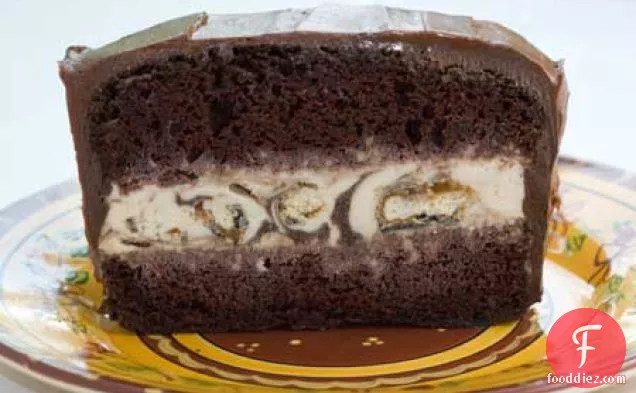 Ice Cream Filled Chocolate Loaf Cake — No Mixer Required!