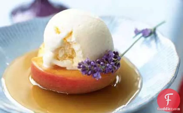 Nectarines Poached in Lavender-Honey Syrup