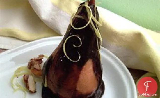 Pears in Chocolate Sauce