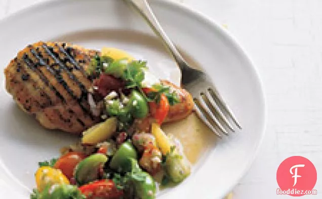 Grilled Chicken With Tomatillo-tomato Salsa