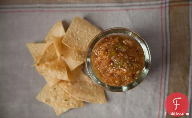 Grilled Tomatillo And Pineapple Salsa