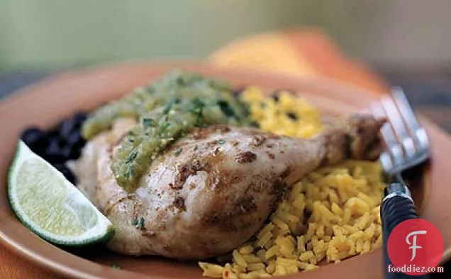 Chipotle-Lime Roast Chicken with Tomatillo Sauce