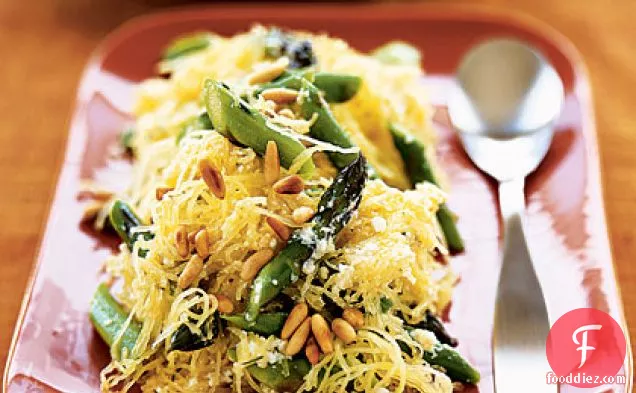 Creamy Spaghetti Squash with Asparagus and Rosemary