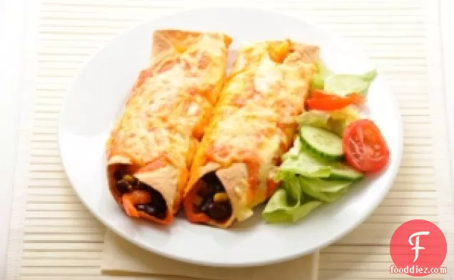 Rocco Dispirito’s Cheesy Turkey Enchiladas With Tomatillo Salsa