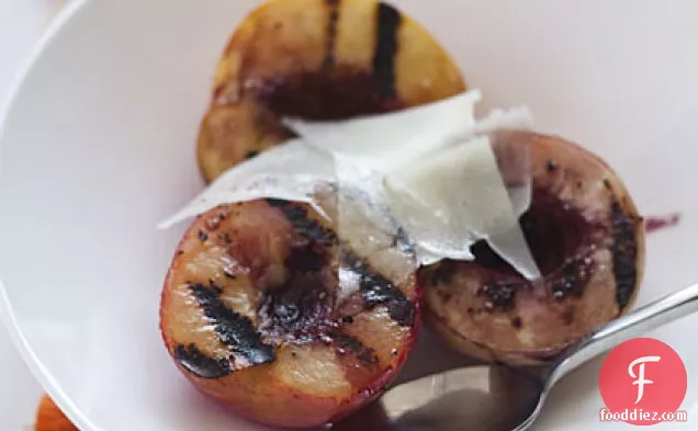 Grilled Stone Fruit With Balsamic Glaze and Manchego