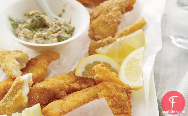 Crunchy Fish Sticks with Tartar Sauce