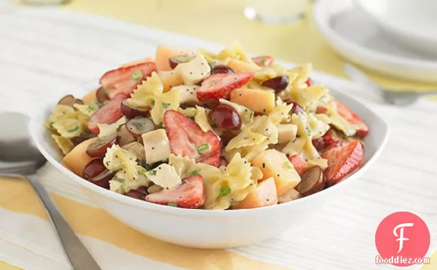 Chilled Creamy Poppyseed Pasta and Fruit Salad