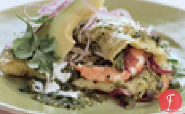 Shrimp and Cotija Enchiladas with Salsa Verde and Crema Mexicana