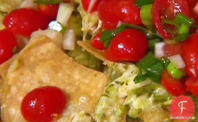 Roasted Chicken Nachos With Green Chili-Cheese Sauce