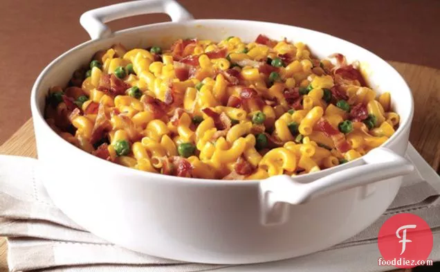 Easy Mac 'N Cheese with Bacon and Peas