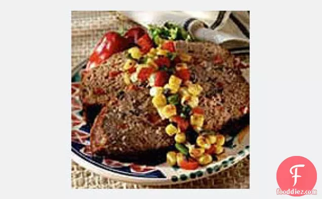 Spicy Meatloaf with Olive Salsa
