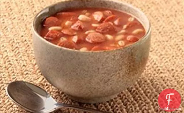 Barley and Bean Soup with Franks