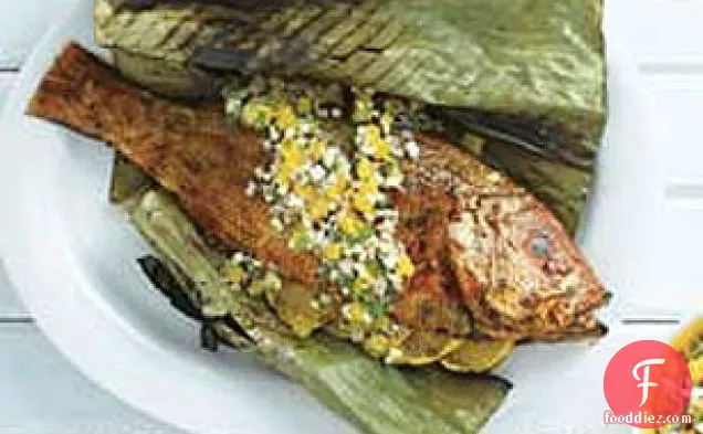 Grilled Red Snapper in Banana Leaves