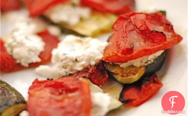 Slow-roasted Tomatoes With Zucchini & Herbed Ricotta