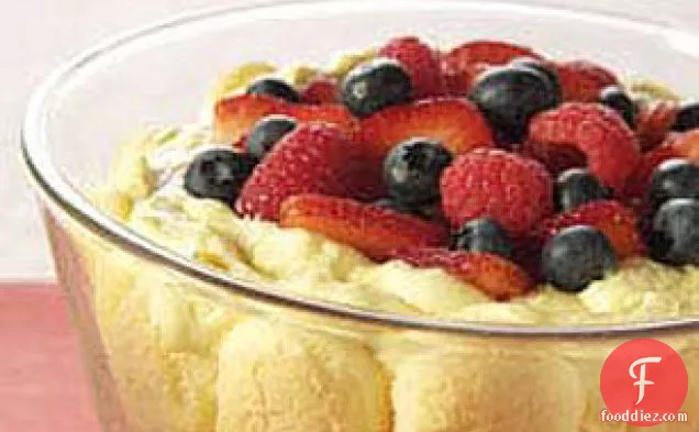 Festive Triple-Berry Pudding Dessert