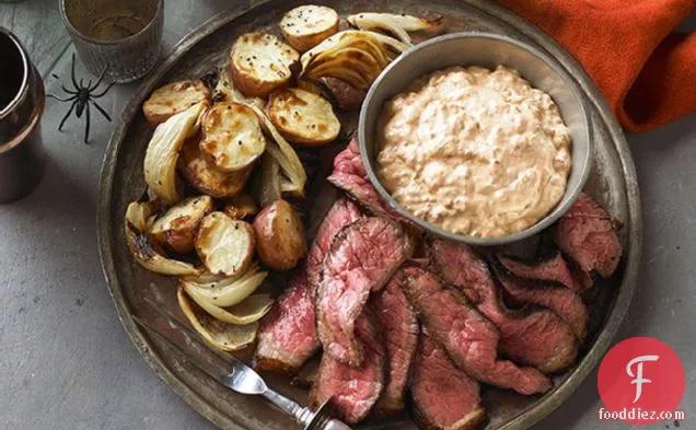 Spiced Steak with Roasted Potatoes & Onions