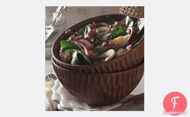 Spinach Salad with Warm Balsamic Walnut Dressing