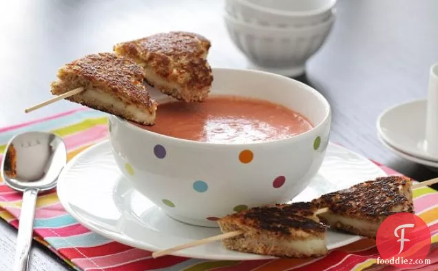 Grilled Cheese Kabobs and Speedy Tomato Soup
