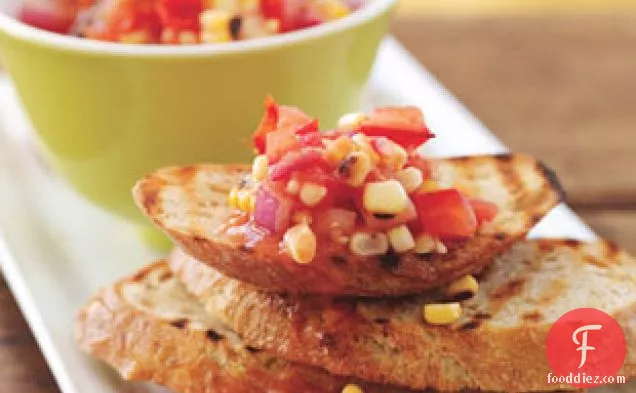 Smokey Corn And Tomato Bruschetta