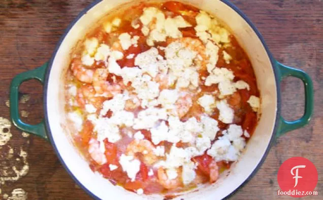 Roasted Tomatoes With Shrimp, Chili And Feta