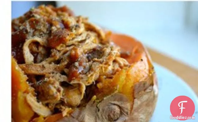 Pulled Pork Stuffed Sweet Potatoes