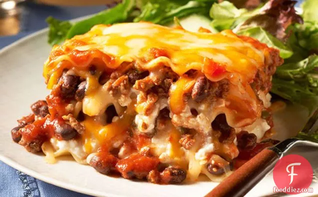 Make-Ahead Chili & Cheese Lasagna