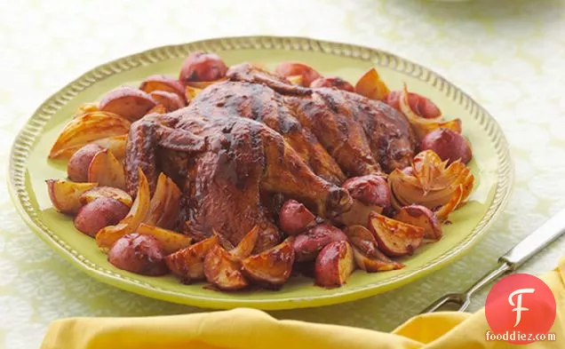 Chipotle BBQ Chicken with Potatoes and Onions