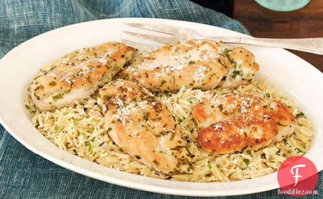 Lemon Grass Chicken with Herbed Orzo