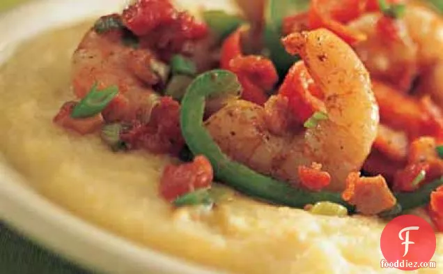 Shrimp, Peppers, and Cheese Grits