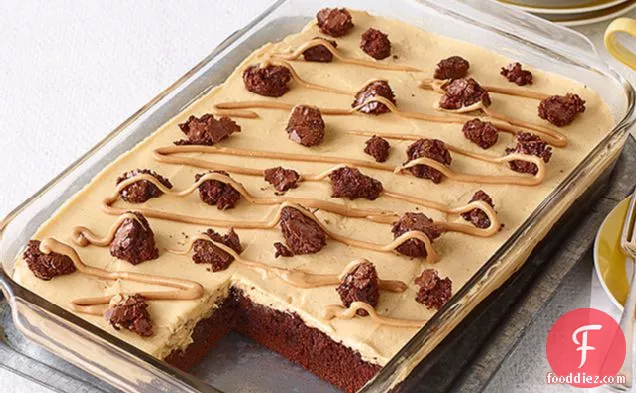 Peanut Butter Poke Cake Brownies