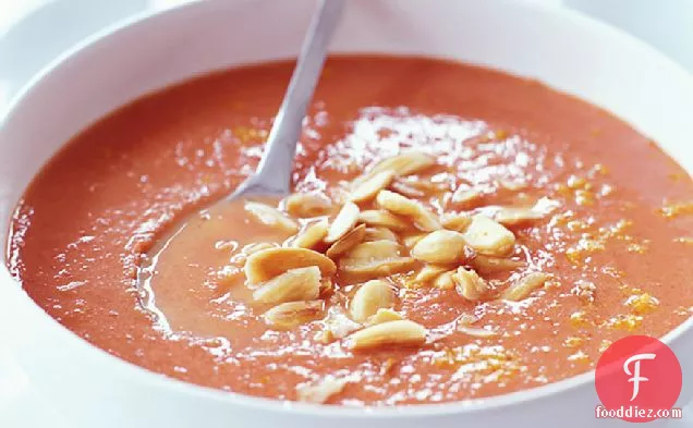 Creamy Tomato Soup with Toasted Almonds