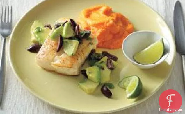 Pollock With Avocado Relish And Carrot Puree