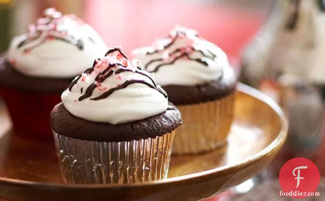 Chocolate-Candy Cane Cupcakes