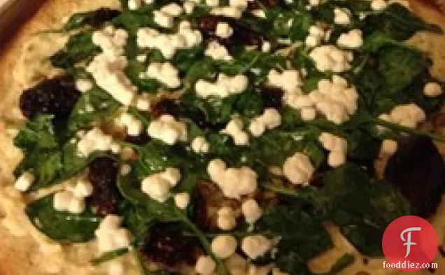 Greek Pizza with Spinach, Feta and Olives