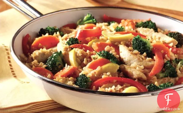 Chicken-Brown Rice Primavera