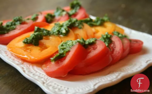 Fresh Tomatoes With Basil Drizzle