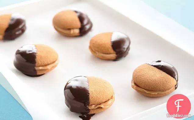 Chocolate-Dipped Peanut Butter Cookie Sandwiches