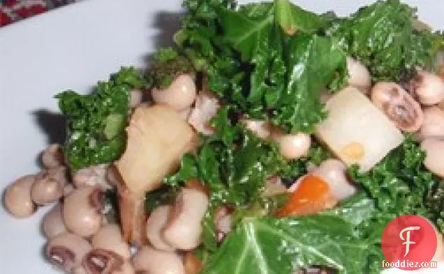 Black-Eyed Peas With Collard Greens and Turnips