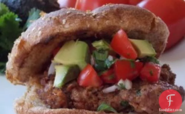 Chipotle Burgers with Avocado Salsa