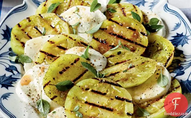 Grilled Green Tomatoes Caprese