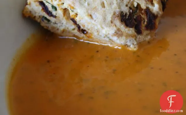 Zesty Tomato Soup With Parmesan & Sun-dried Tomato Scones